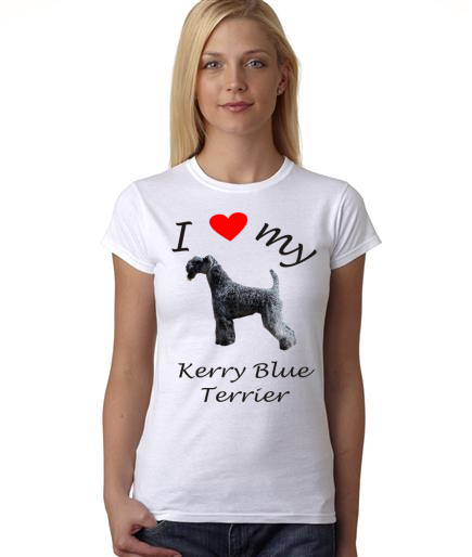 Dogs - I Heart My Kerry Blue Terrier on Womans Shirt